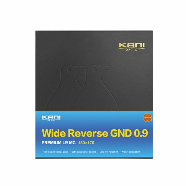KANI 角型フィルター プレミアム ワイドリバースGND 0.9 150x170mm ハーフND8 減光効果 最大3絞り分 | レンズフィルター 角形