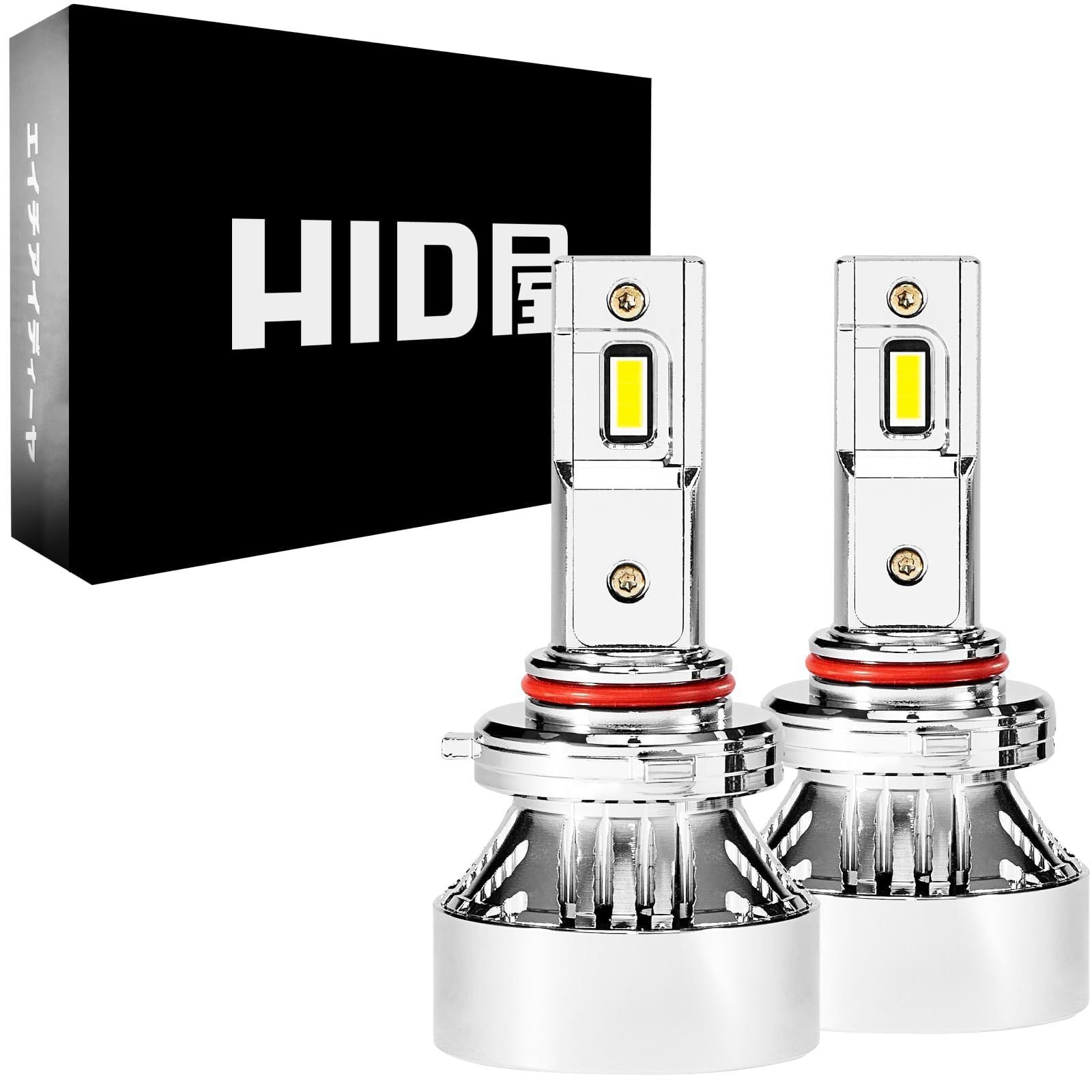 HID屋 HB3 HB4 LED ヘッドライト フォグランプ 49600cd カンデラ 爆光 ホワイト 車検対応 12V 24V 2本1セット Mシリーズ
