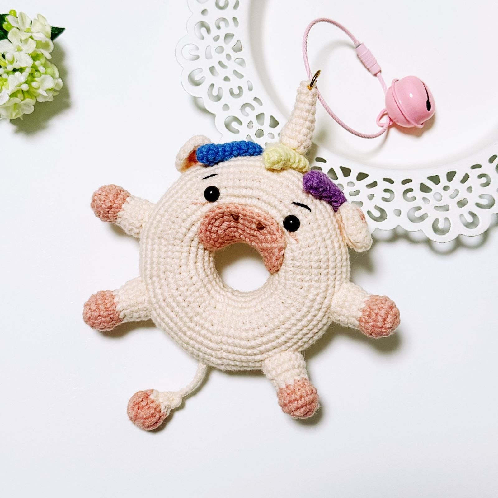 ドーナツ あみぐるみ キーホルダー ハンドメイド 手作り 毛糸