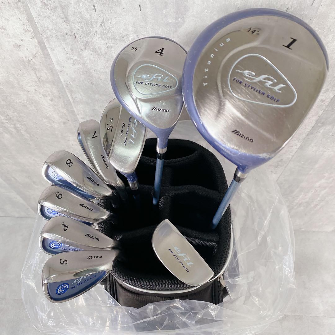X664 新品キャディバッグ ミズノ efil レディース ゴルフ クラブセット
