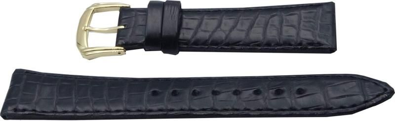 〔セイコー〕SEIKO 時計バンド 17mm DEL1 クロコダイル 黒 R-1 メンズ