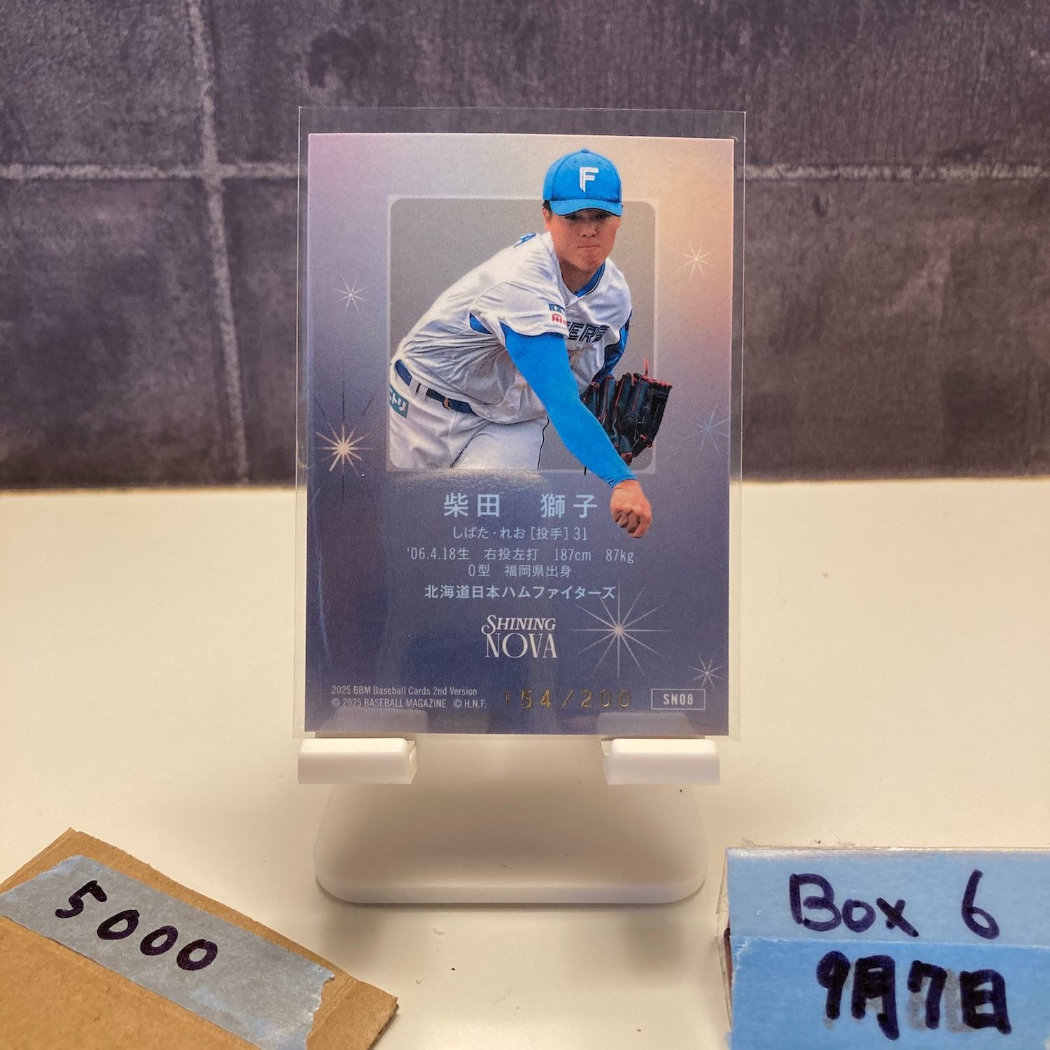 epoch 北海道日本ハムファイターズ 藤田琉生 直筆サインカード BBM