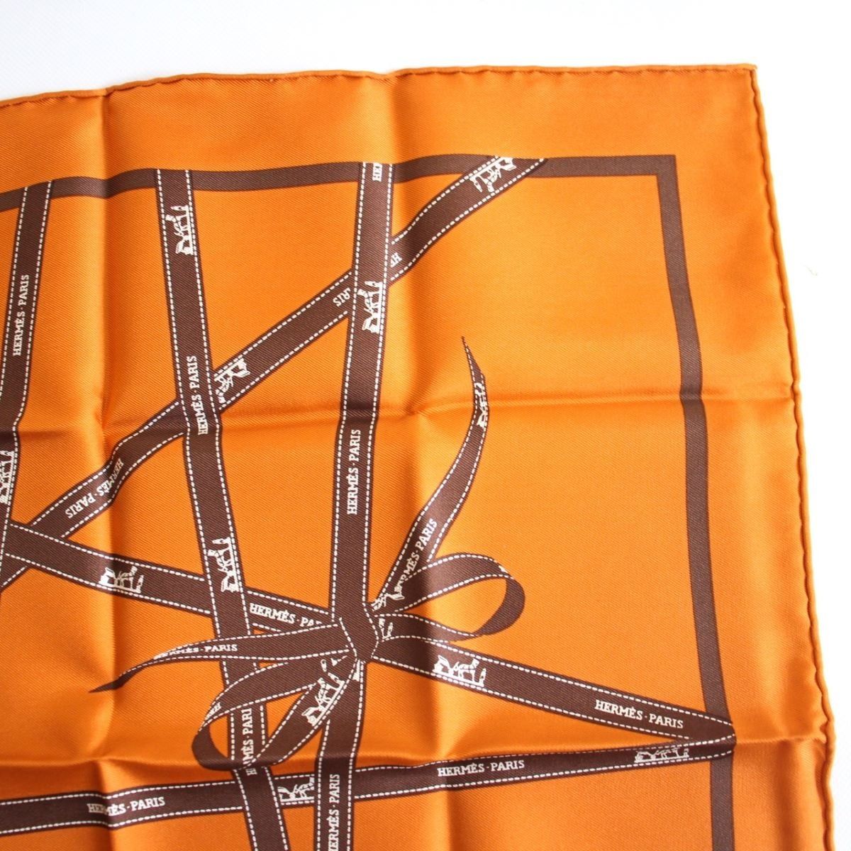 ☘️極美品☘️ HERMES カレ45　ボルデュック リボン　ガヴロッシュ rr00097_1.jpg