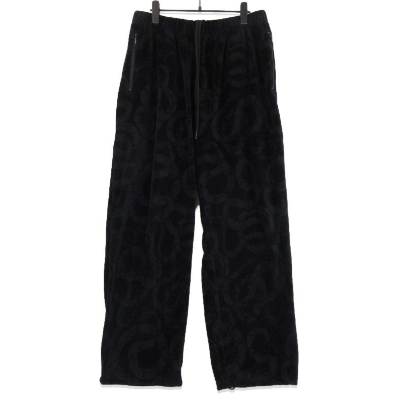 calee キャリー ベロアトラックパンツ CL-24AW002JQ JQ VELOUR TRACK TYPE PANTS ジャカード ブラック 黒 XL71011860