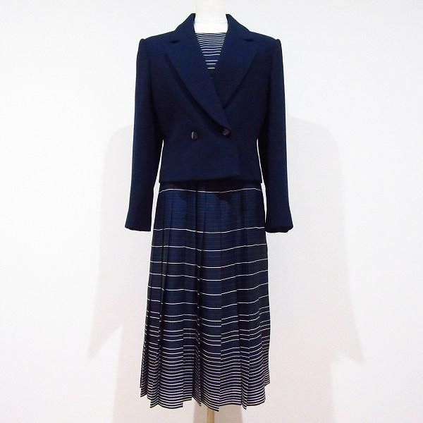 anc 銀座マギー GINZA MAGGY ワンピーススーツ ツーピース 紺 白 青