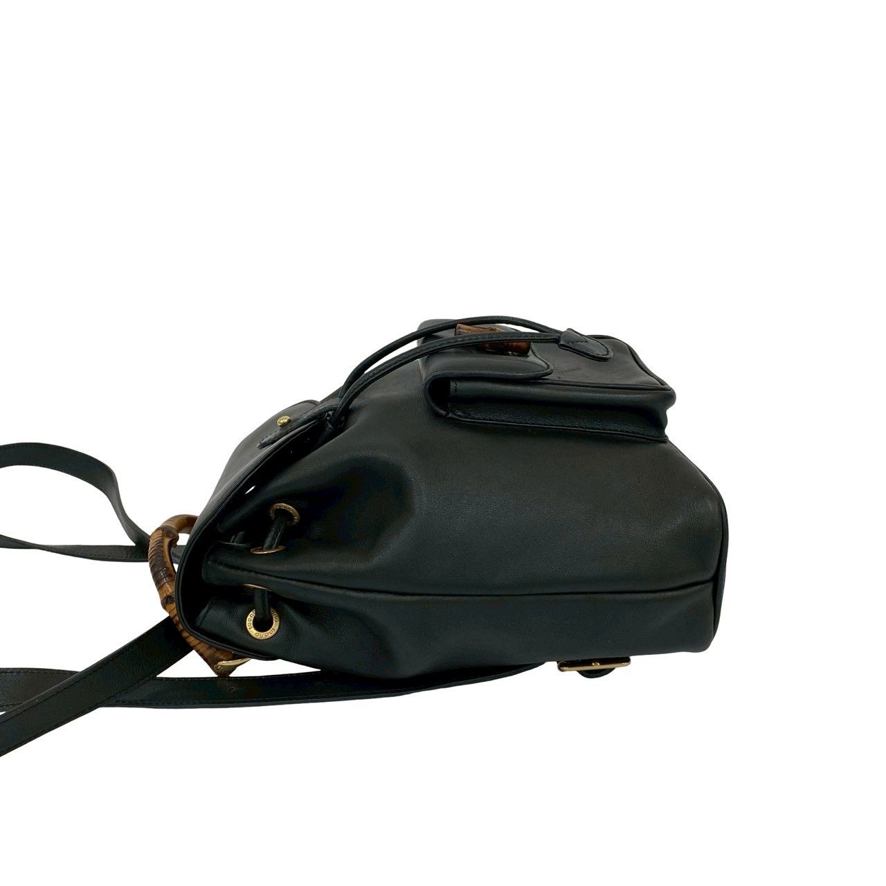 美品 OLD GUCCI キャンバス レザー バンブー バッグパック 黒 GUCCI グッチ ミニリュック バンブー/バックパック バッグ