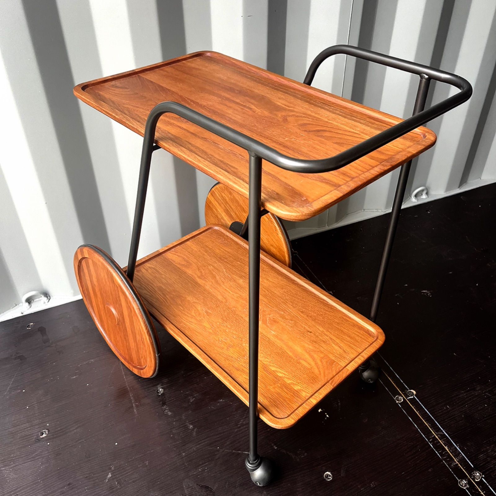 国産ヴィンテージ レトロ トロリー ワゴン ディスプレイ キッチン キャスター 国産ヴィンテージ レトロ トロリー ワゴン ディスプレイ