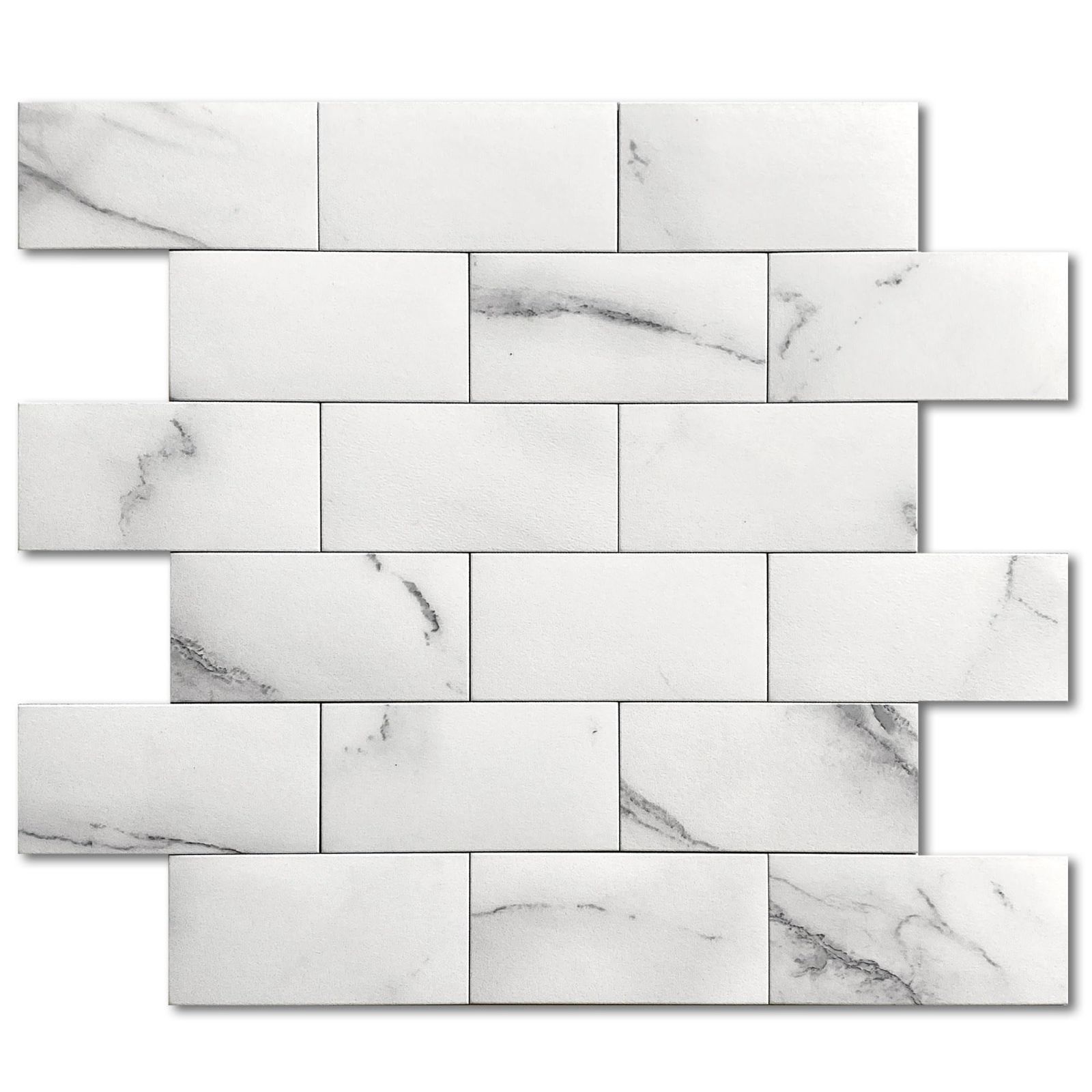 ウォールデコッシュ 5 大理石風 枚 モザイクタイル 防水パネル DIY 壁 洗面所タイル 白い キッチン タイルシール MOFIT M