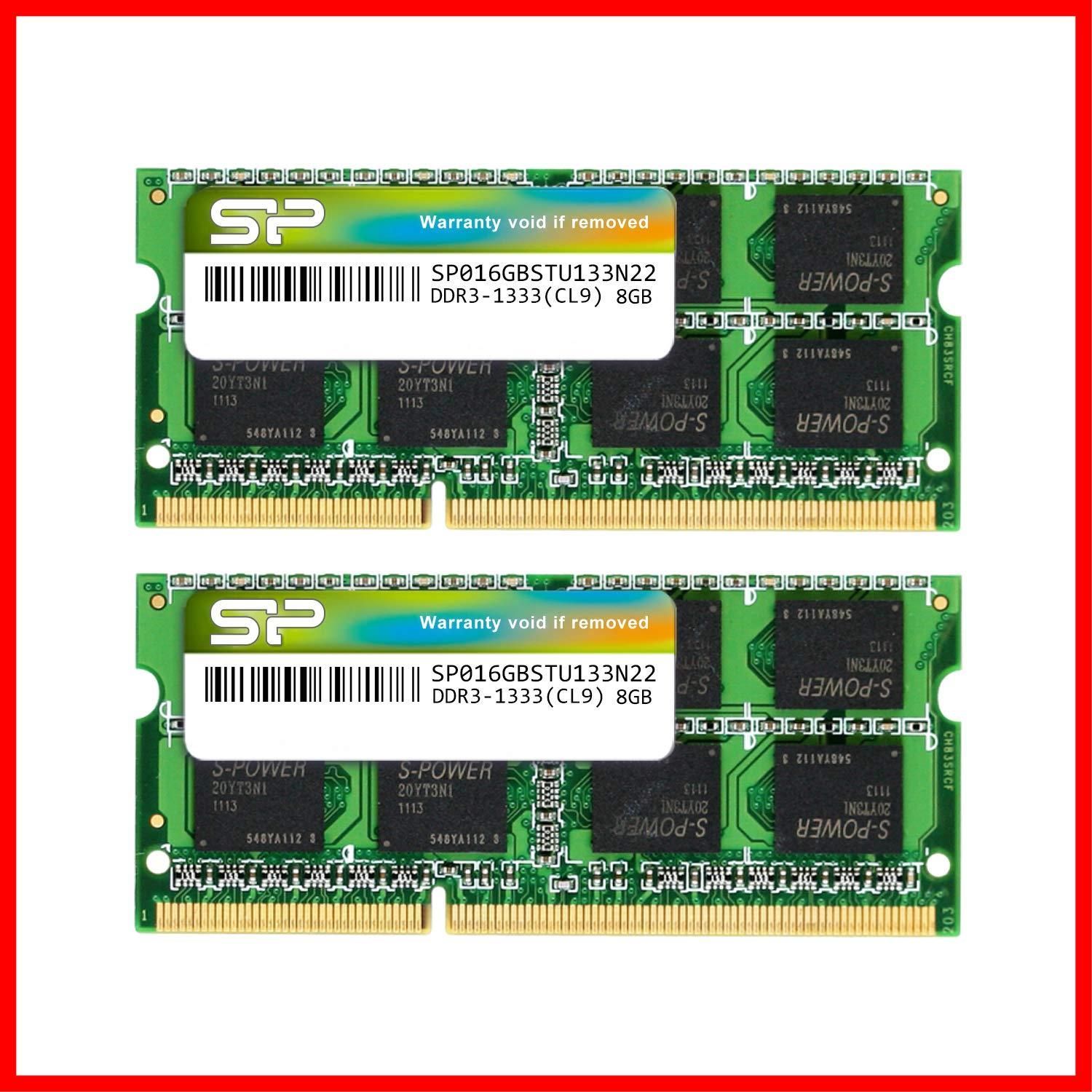8GB×2枚組 PC3-10600 DDR3-1333 SP016GBSTU133N22 SO-DIMM