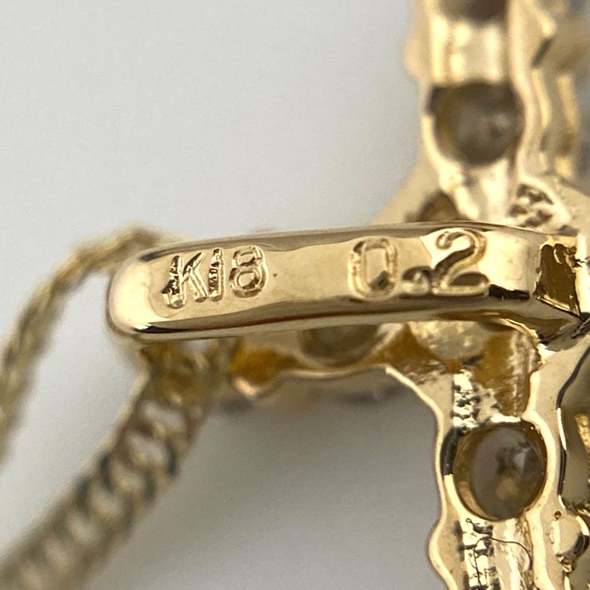 クロスモチーフ デザインネックレス YG イエローゴールド ペンダント メレダイヤ 十字架 ネックレス K18 ダイヤモンド レディース FORTGASGNV_COM_BR