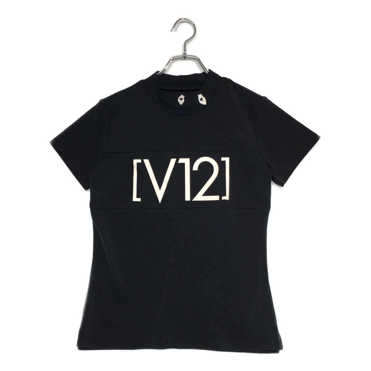 V12 - coco 中古 ヴィ・トゥエルヴ V12 レディース 半袖シャツ 1(M) 黒 ブラック モックネック ストレッチ 中古 レディース ヴィ・トゥエルヴ V12 半袖シャツ 0(S) 黒