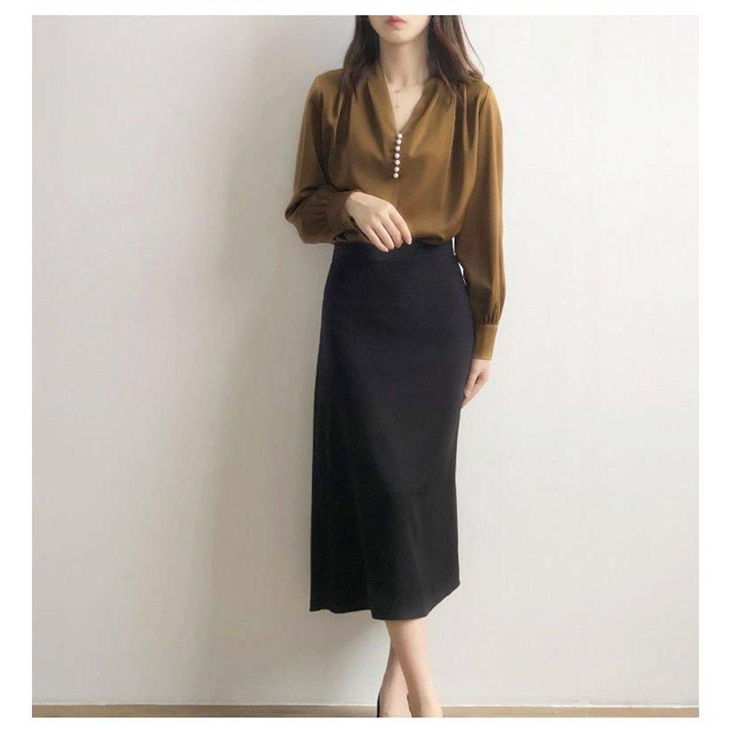 ブラウス シャツ レディース きれいめ 40代 春夏新作 上品 黒白配色ブラウス シャツ トップス 長袖 リボン 韓国chic トップス 大人 Tシャツ オシャレ ブラウス レディース 40代 春夏 オシャレブラウス シャツ 白