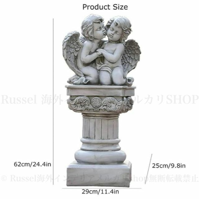 特大エンジェル 天使 彫刻 ガーデンオーナメント オブジェ 庭