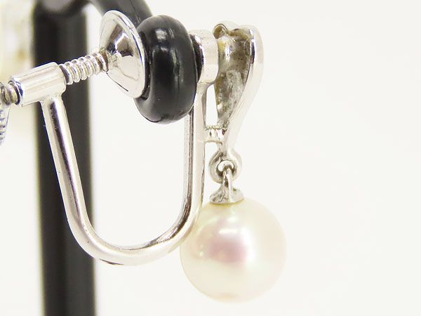 新品同様】ミキモト MIKIMOTO パール ハート スイング イヤリング