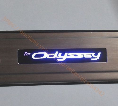 オデッセイ RB1 RB2 用 イルミ スカッフプレート キッキングプレート ブルー発光 ホンダ車用 h012