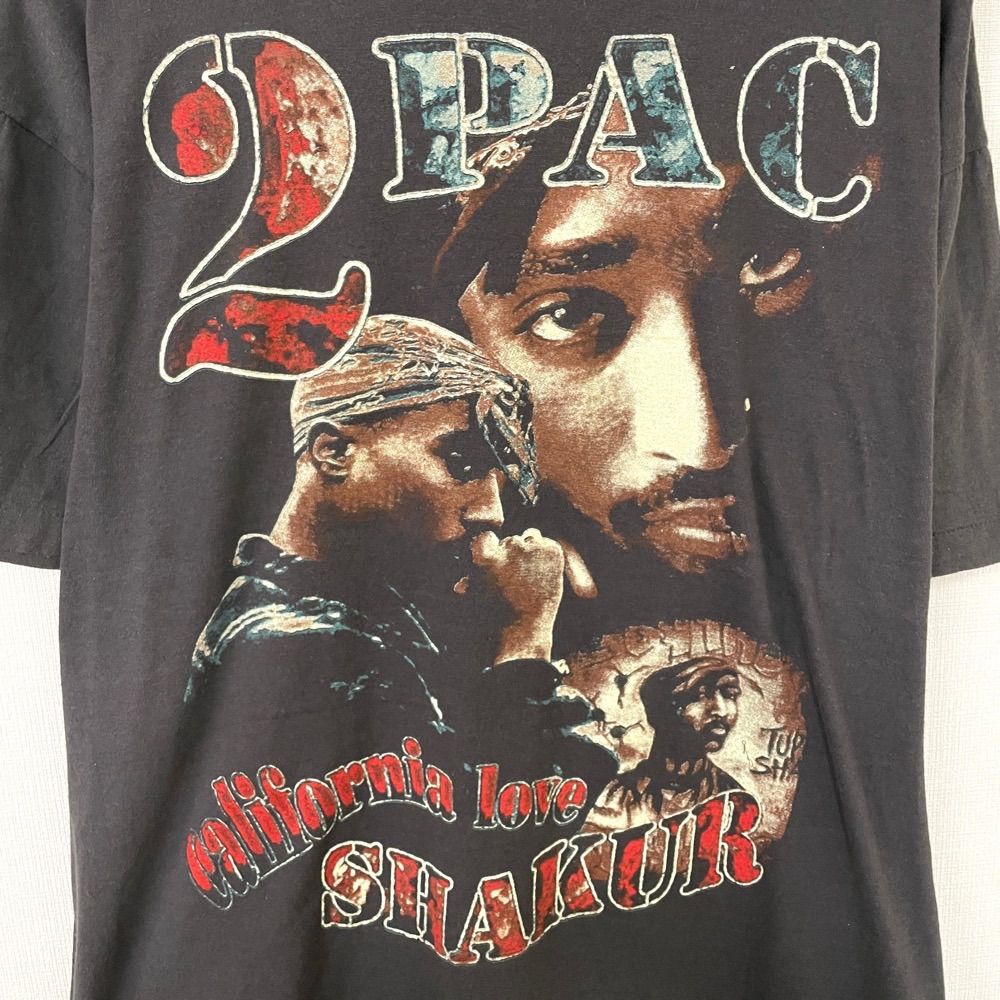 2PAC 両面プリント Tシャツ 半袖 L ブラック ラップT バンドT - メルカリ