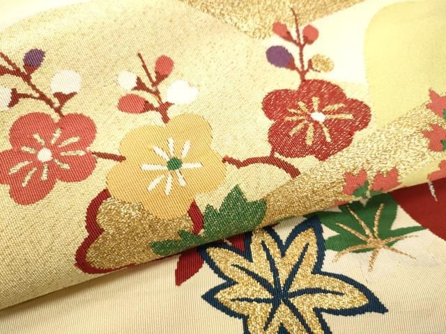 ¨̮⃝ 総刺繍 鈴と花文様 名古屋帯 昭和レトロ 大正ロマン 仕立て直し品長さ364 楽天市場】アンティーク 正絹 刺繍 帯の通販