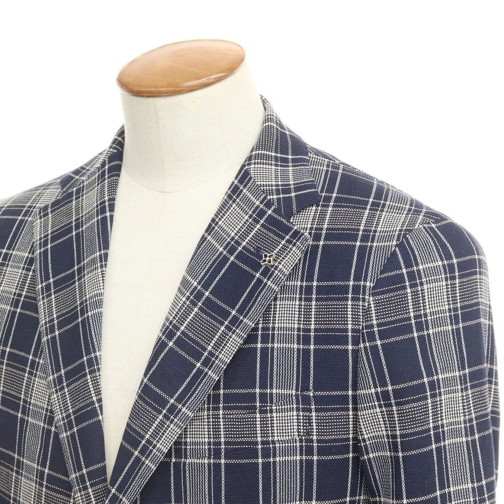 新品】タリアトーレ TAGLIATORE コットンリネン チェック ジャケット