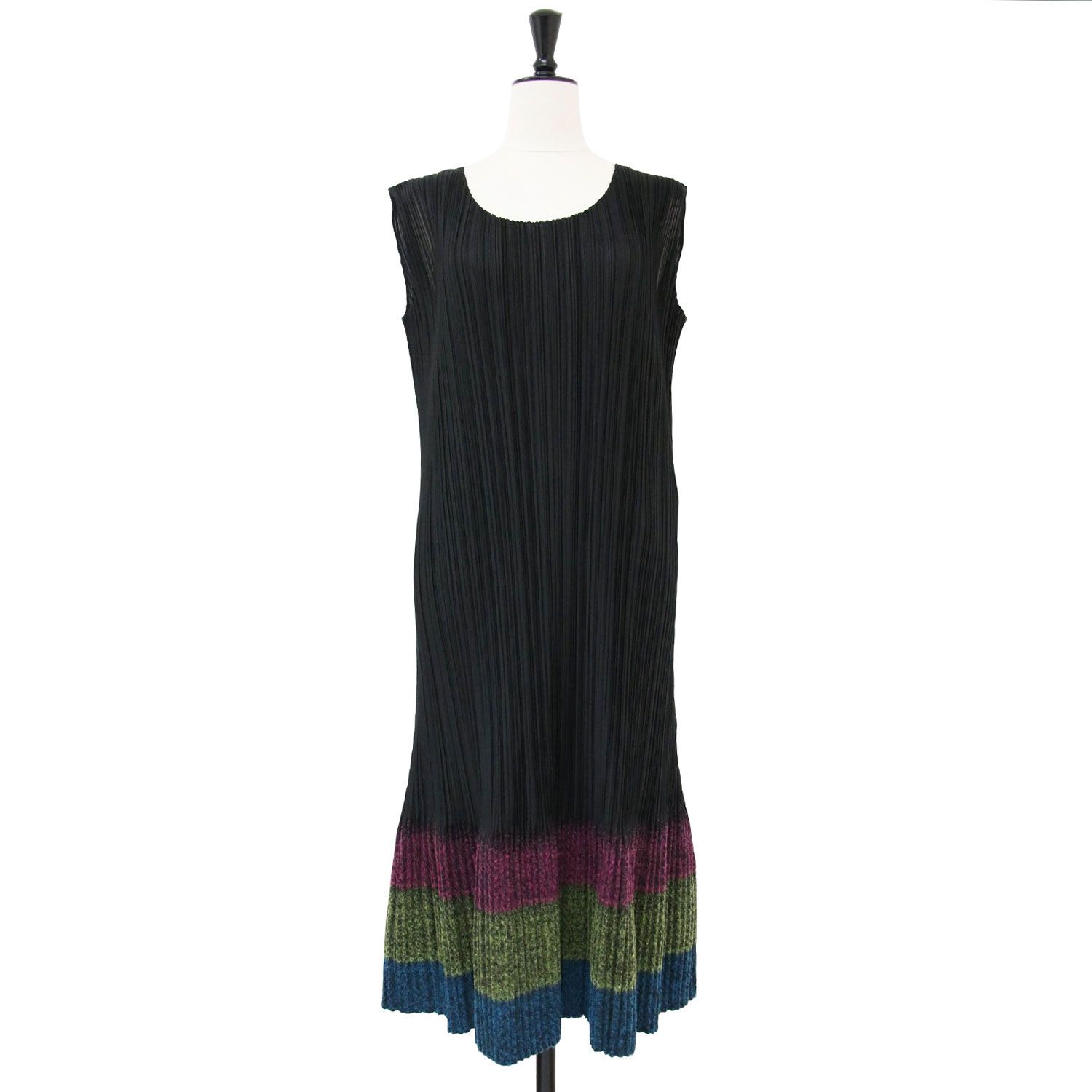 美品 PLEATS PLEASE プリーツプリーズ ワンピース ブラック系 サイズ:3  