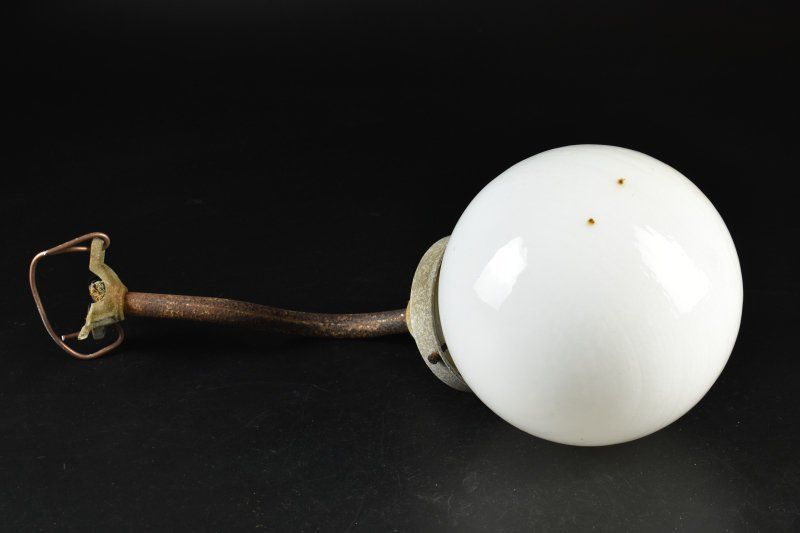 蔵A5507b レトロ 電笠 ランプ 乳白色 和照明 古民家外し品