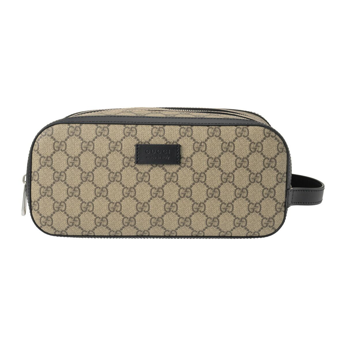 新品 グッチ GUCCI ポーチ GGスプリーム ベージュ/ブラック - メルカリ