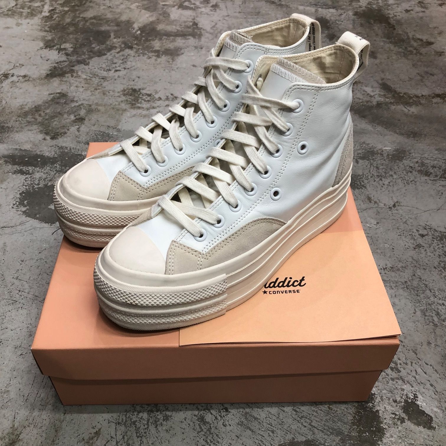 CONVERSE ADDICT ROKH HI 1SD254 厚底 レザー ハイカット スニーカー コンバースアディクト ロック 27cm  77202A1 - メルカリ