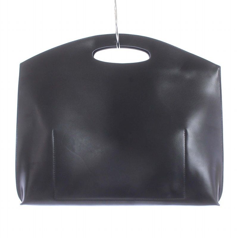 PELULU.TOKYO Flat minimal leather bag ハンドバッグ PCケース A4 レザー 黒 ブラック /TK