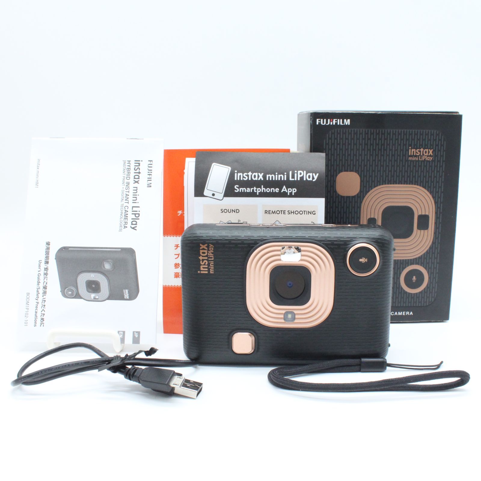 嬉しい本箱 説明書付き 上品 FUJIFILM instax mini LiPlay エレガントブラック