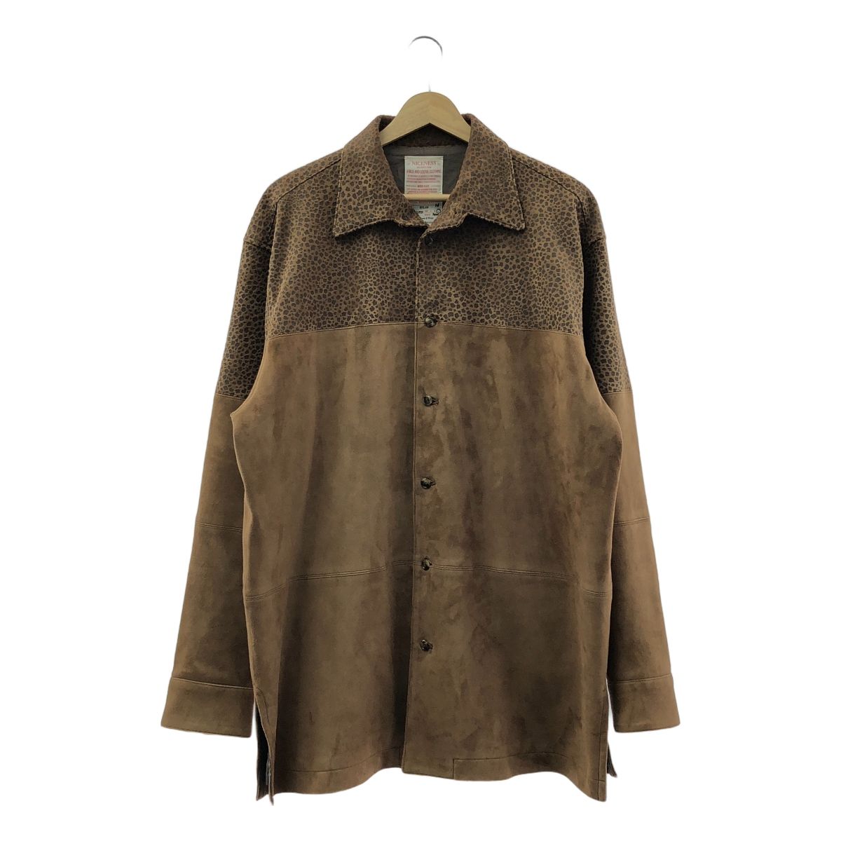 NICENESS | ナイスネス | 2025AW | BOLAN アマゾンジャガー柄 切替 スエード ジャケット | L | MOCHA BROWN | も可ブラウン | メンズ