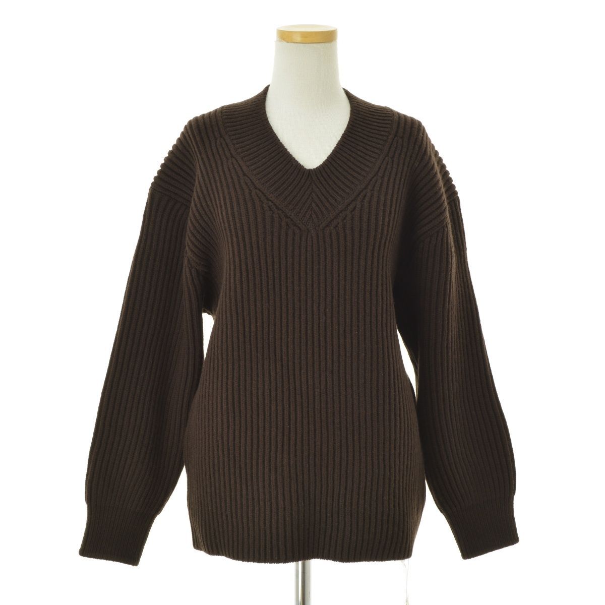 美品☆MUSE ドゥーズィエムクラス J-CODE アゼ Vネック ニット 茶 MUSEdeDEUXIEMECLASSE】20AW 20080500422030 J-CODE アゼ Vネック プル