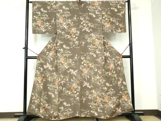 7350☆送料込み❣️正絹 小紋 着尺 花百彩 反物❣️ 平和屋着物□上質な小紋 草花文 暈し染め 金彩 正絹 逸品 未使用