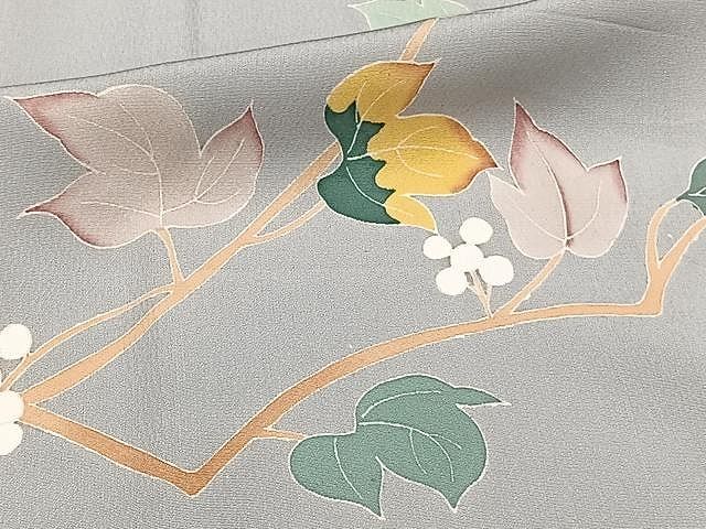 〈着物のみ〉単衣　色無地　夏着物　正絹　作家物　成竹登茂男　加賀友禅　J5 単衣 色無地フルセット 夏着物 絽 紗 正絹 作家物 成竹登茂男