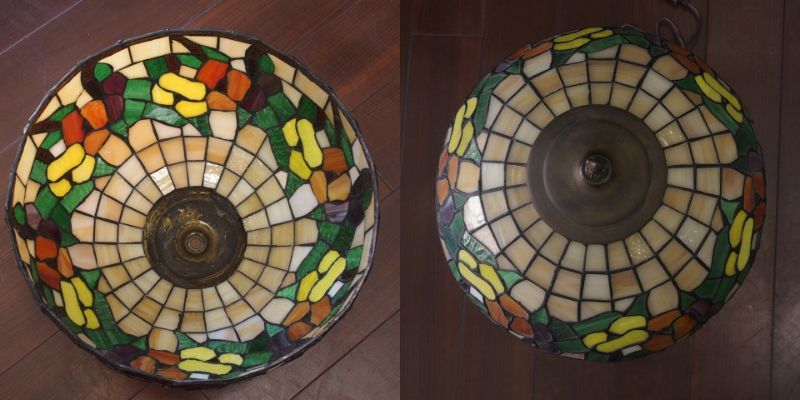 m001 Omote(100) ティファニーランプ パンジー LEVITON 高さ50cm 点灯確認 ヴィンテージ レプリカ Vintage  Tiffany Style Stained Glass Table Lamp Pansy - メルカリ