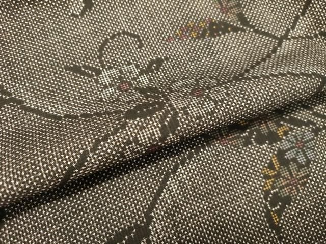 平和屋着物○本場大島紬 7マルキ 草花文 正絹 逸品 未使用 DAAS2177tw