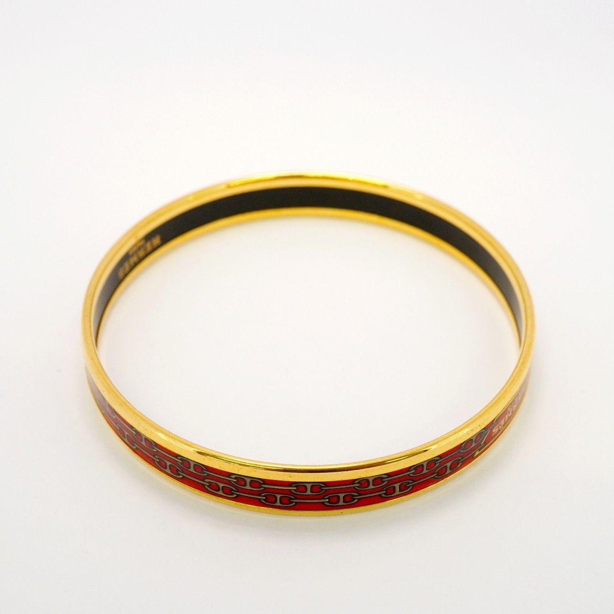 5jeb0765】エルメス バングル エマイユPM GPメッキ 七宝焼き