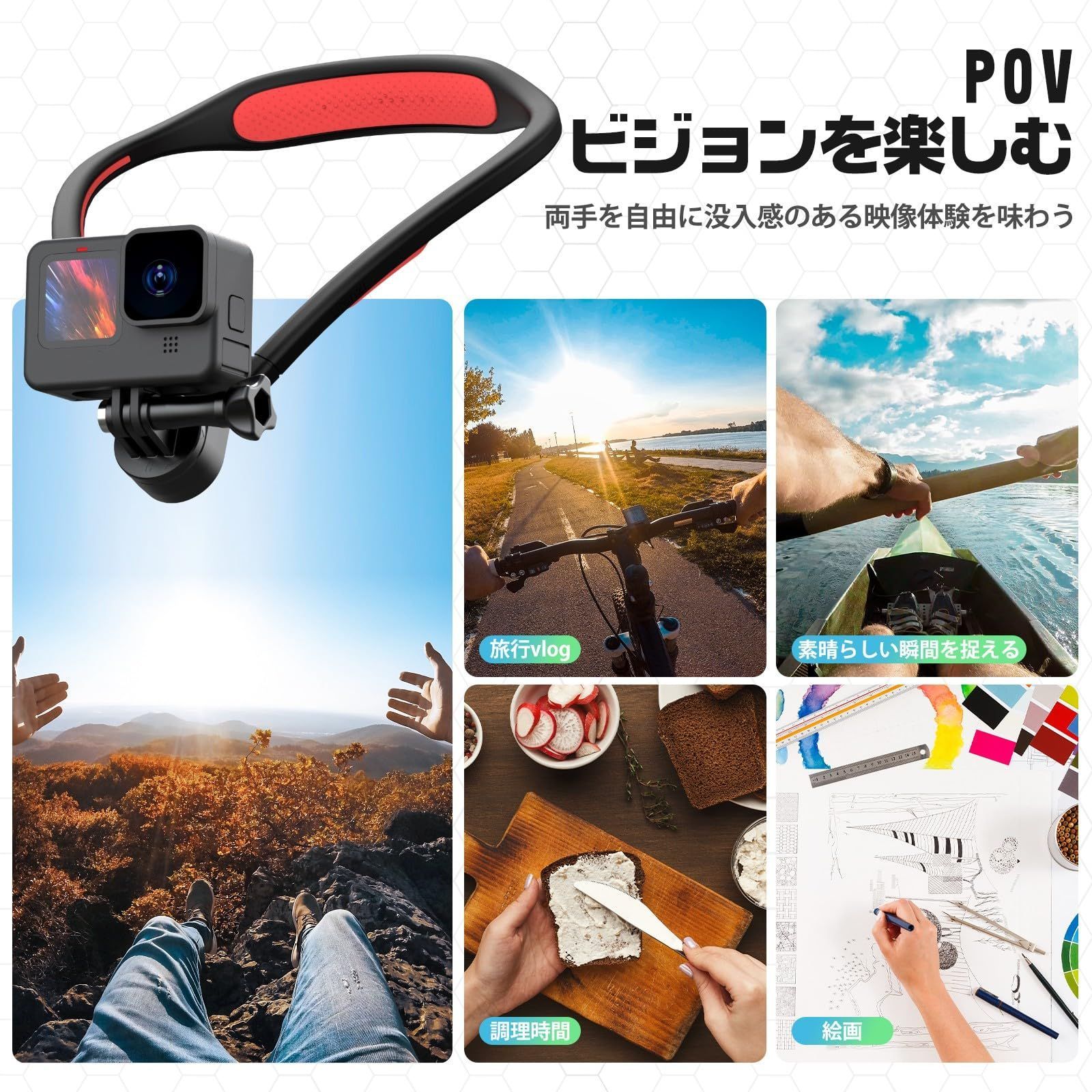 【在庫処分】磁気吸引 アクセサリー スマホ アクションカメラ用首掛け シリコーン ロック式 Gopro用 落下防止 多角度調整可能 旅行 登山 ネックレスマウント 徒歩 釣り vlog アクションカメラ/hero Ulanzi 12/11/10/9に対応/Dj