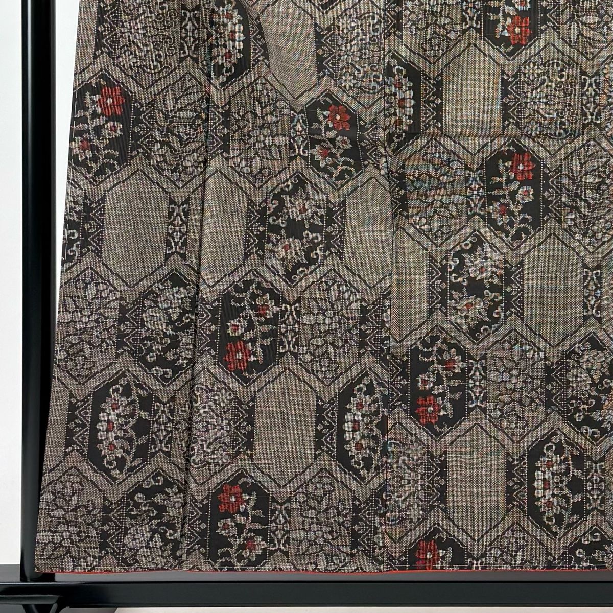 平和屋着物□上質な紬 花格子 正絹 逸品 AAAZ2552cs