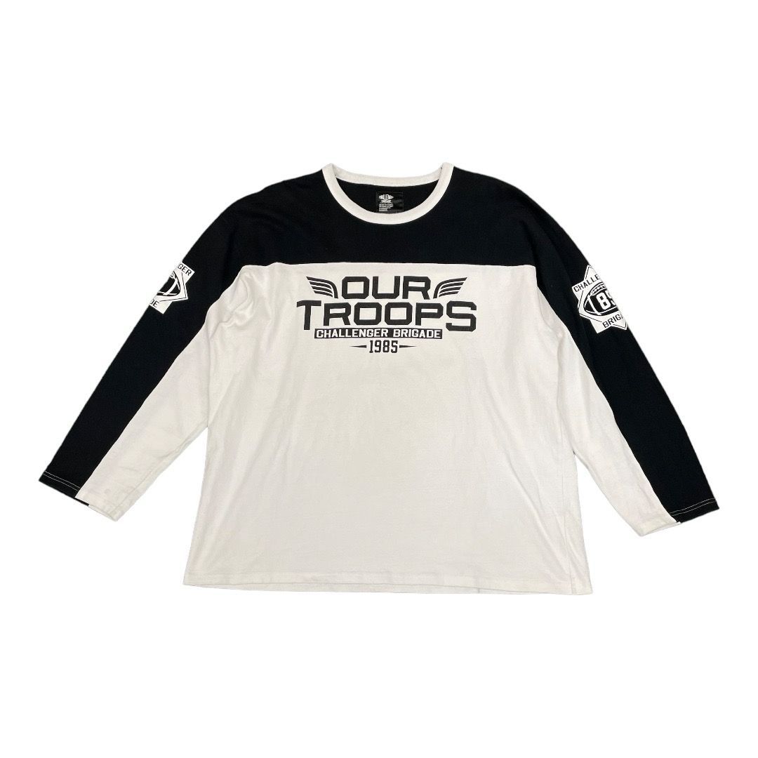 XL 美品 CHALLENGER HEAVY WEIGHT TROOPS TEE CHALLENGER / HEAVY WEIGHT TROOPS TEE -White×Navy-