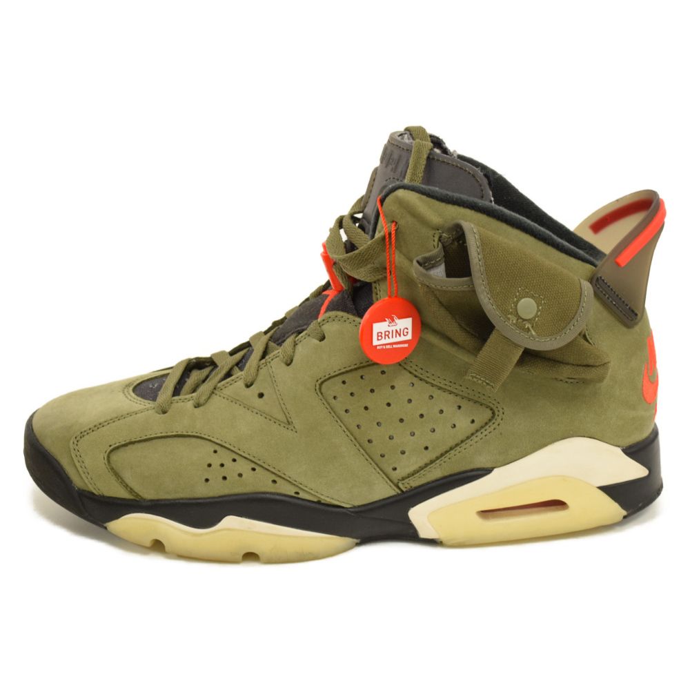 NIKE (ナイキ) ×TRAVIS SCOTT AIR JORDAN 6 RETRO SP CN1084-200 トラヴィス スコット  エアジョーダン6レトロエスピー ハイカットスニーカーシューズ カーキ - メルカリ