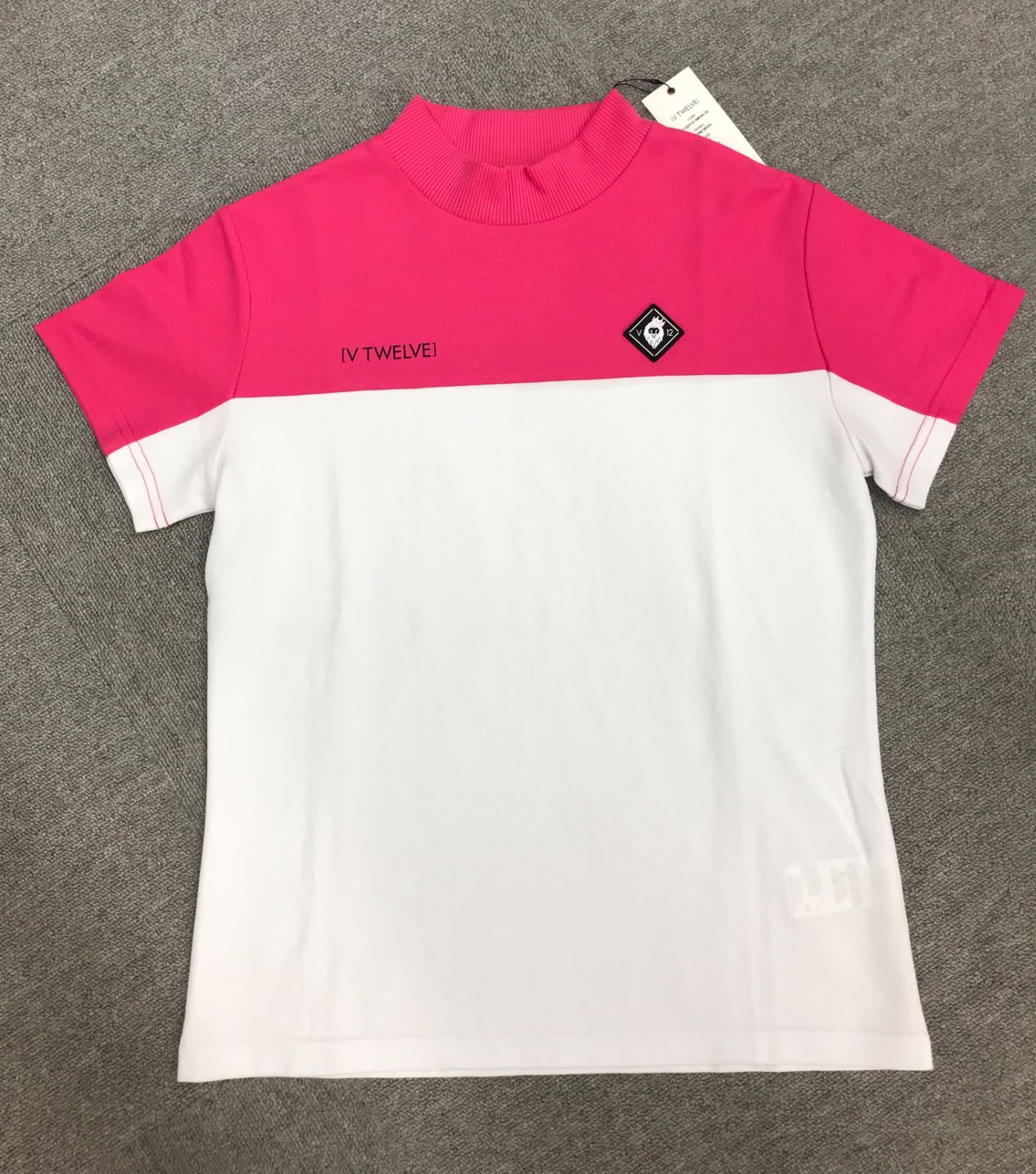 V12 半袖モックネック レディース ピンク