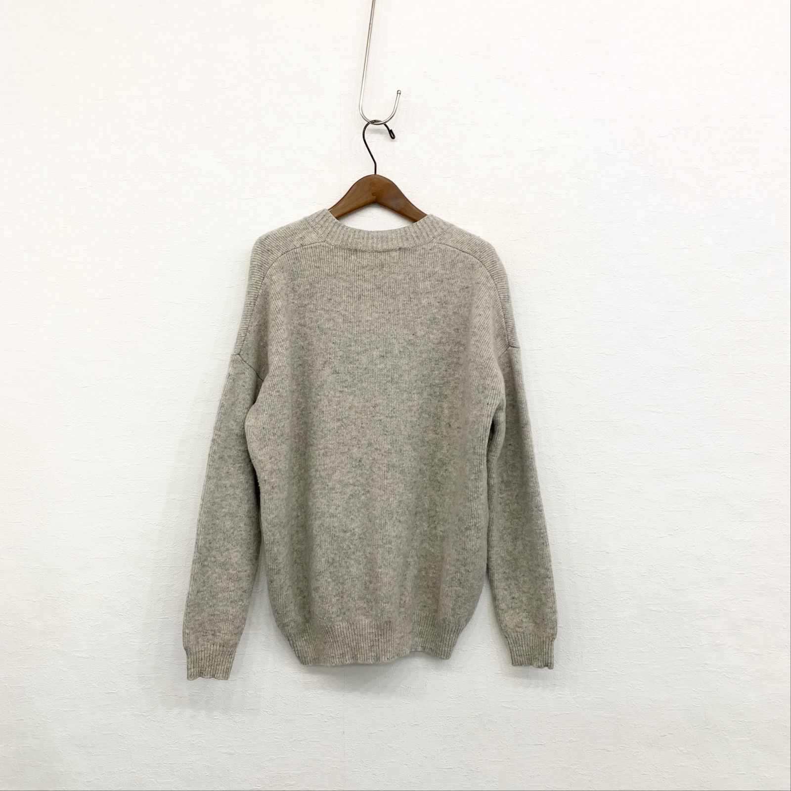 ENFOLD エンフォルド Vネック ニット プルオーバー セーター グレー 38