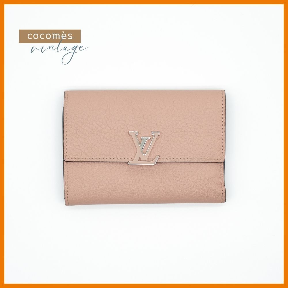 Louis Vuitton ルイヴィトン ポルトフォイユ カプシーヌ コンパクト 折り財布 ピンクベージュ トリヨンレザー ロゴ