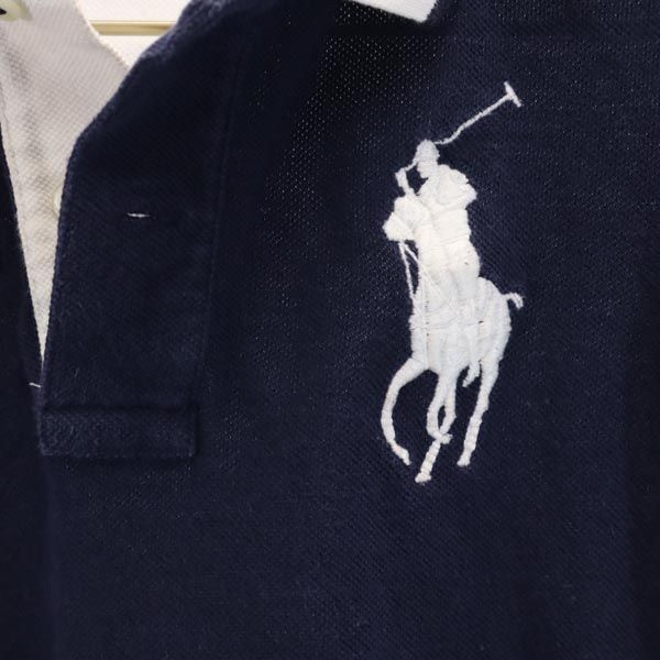 新品未使用 ラルフローレン ポニー ロゴ刺繍 鹿の子 半袖 ポロシャツ ネイビー 新品未使用 ラルフローレン ポニー ロゴ刺繍 鹿の子 半袖
