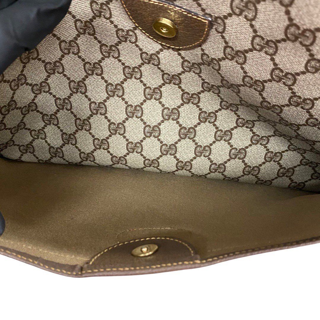 Gucci トートバッグ シェリーライン ブラウン PVC ビンテージ 極 美品 GUCCI オールドグッチ ヴィンテージ シェリーライン GG