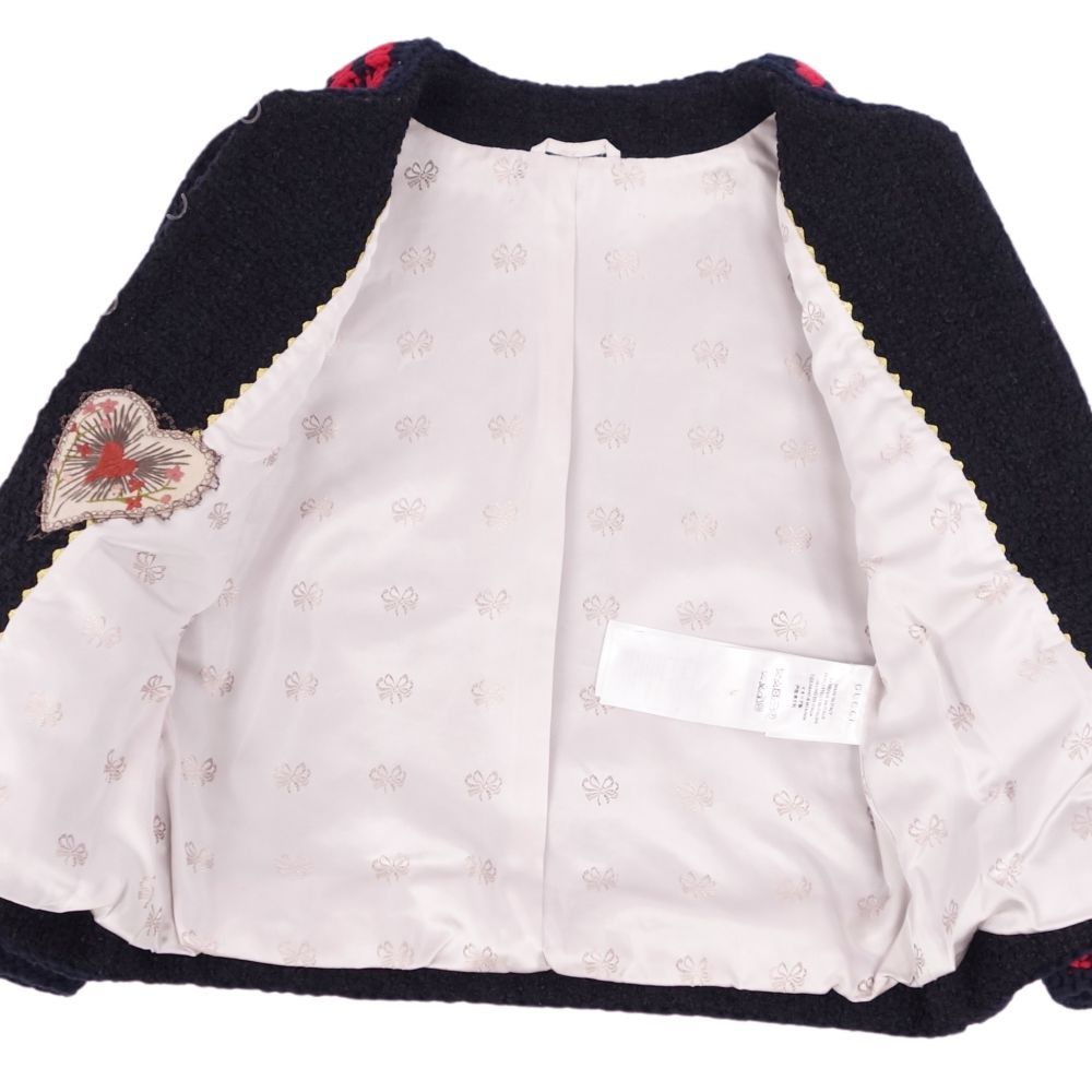 美品 グッチ GUCCI ジャケット ノーカラー ミックスツイード アウター  