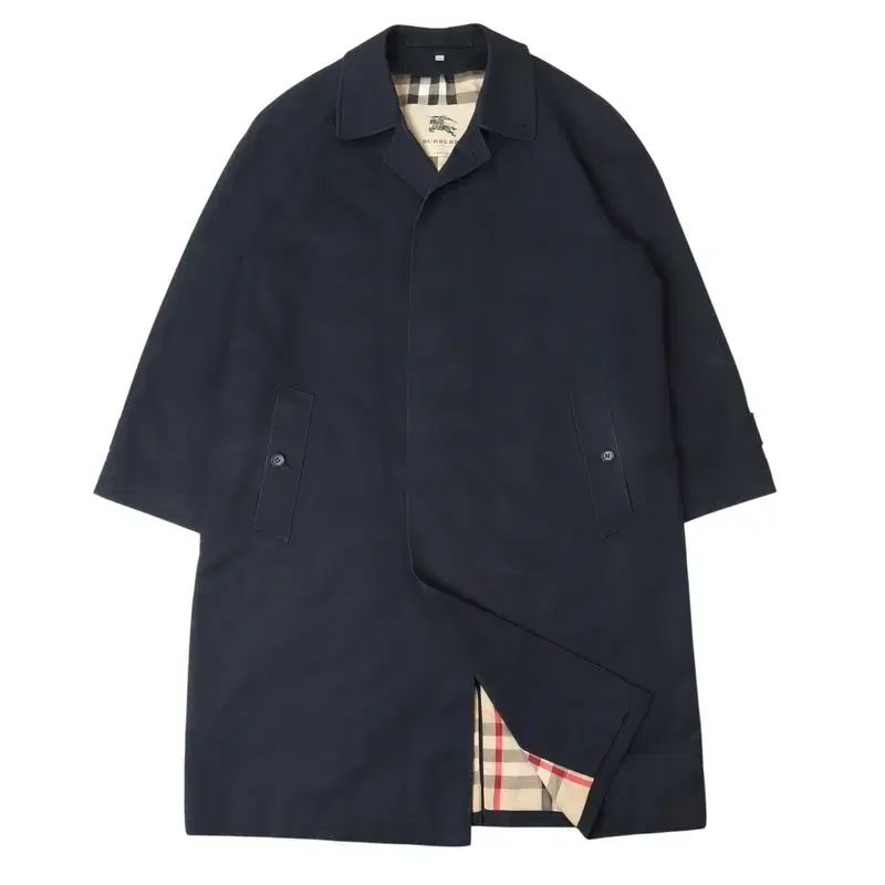 【人気】バーバリー　トレンチコート　バルマカーン　ステンカラー　ネイビー　英国製 ビンテージ 英国製 Burberry's バーバリー ステンカラーコート
