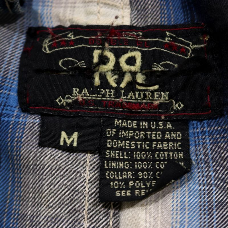 90s USA製 vintage RRL 裏地オンブレチェック柄 デニム カバーオール