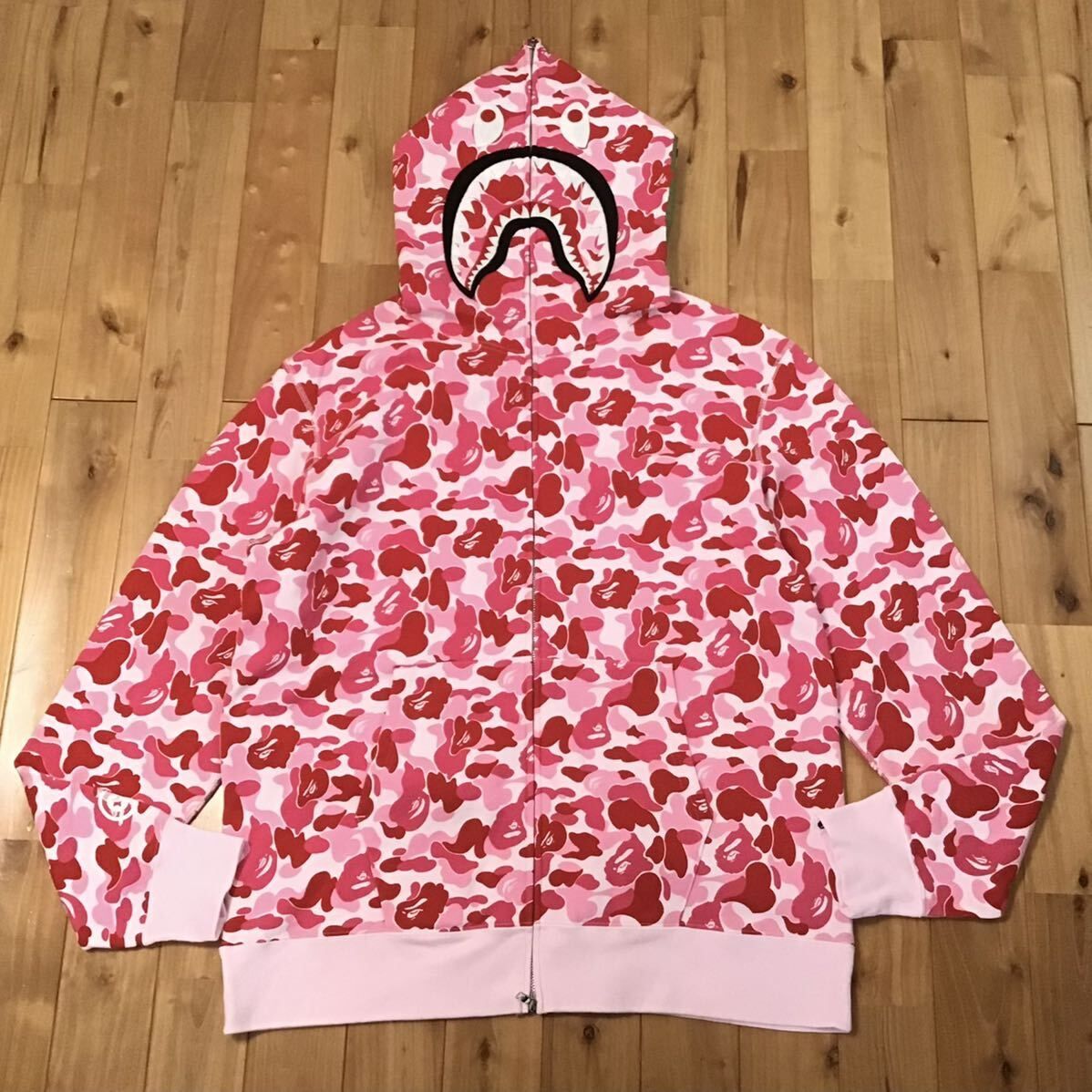 ☆2XL☆ ABC camo Pink シャーク パーカー shark full zip hoodie a 