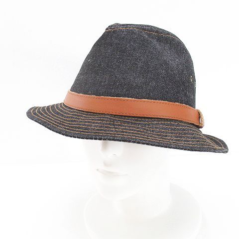 CHELSEA NEW YORK HATCO 帽子 中折れハット ハット L インディゴ系 ベルト 綿 コットン