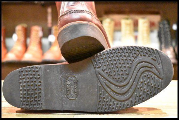 ビンテージ ラッセルモカシン ダブルヴァンプ ワークブーツ MADE IN USA！ 中古美品 ラッセルモカシン オネイダ ブラック 26.5 E ダブルヴァンプ 靴